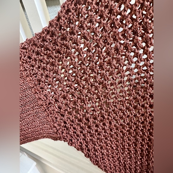 Crotchet open-stitch brown sweater ORSAY, size M. - Picture 5 of 9